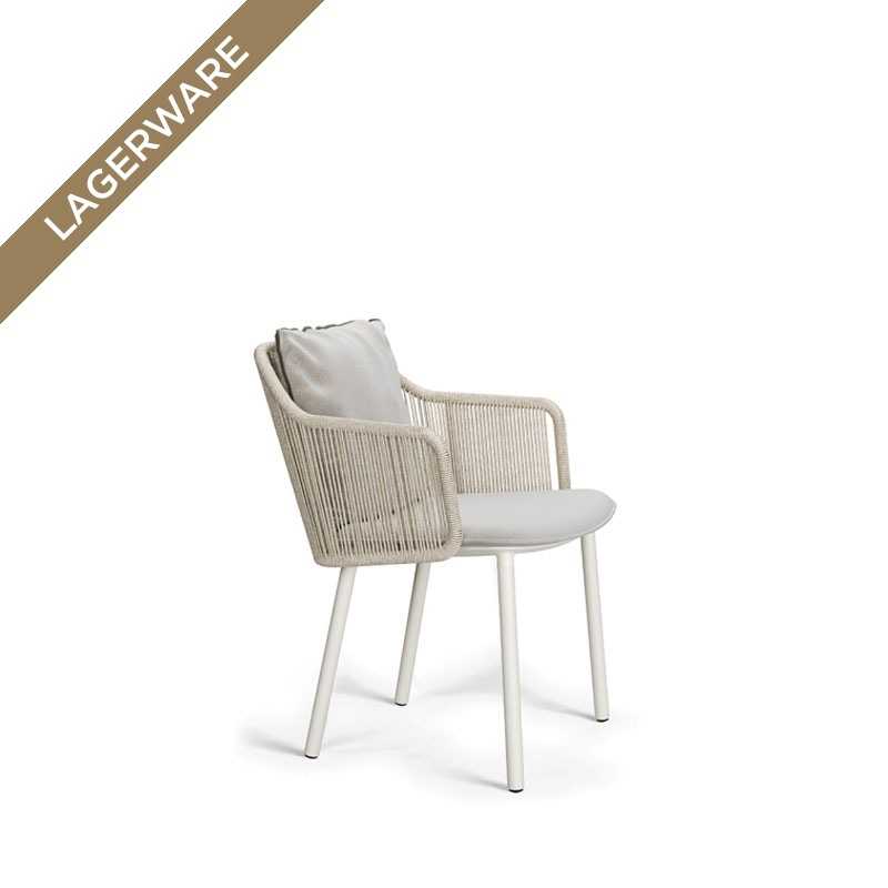 Tribù SENJA Armlehnstuhl Teak/Linen, inkl. Sitzpolster Natte Silvergrey